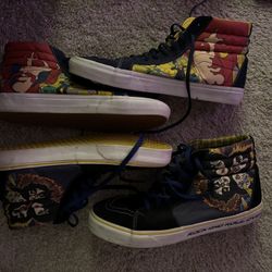 Kiss + Beatles Sk8 High Vans Size 13