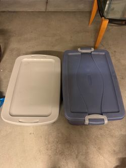 Storage tote, 2 pack, 35gal and 30 gal