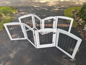 2 Freestanding  Pet  Gate with Door Panel