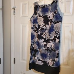 Sleeveless Black, Blue, Grey Dress