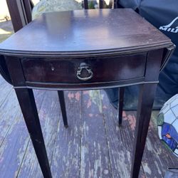 Antique Mahogany Side Table Fold Out Sides