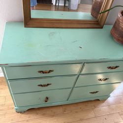 Old sturdy wood dresser.