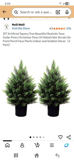 Artifical Cedar Trees, 2ft each, 2 pack, New In Box
