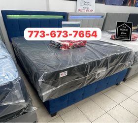 Brand new queen led bed frame with mattress & boxspring 🚨