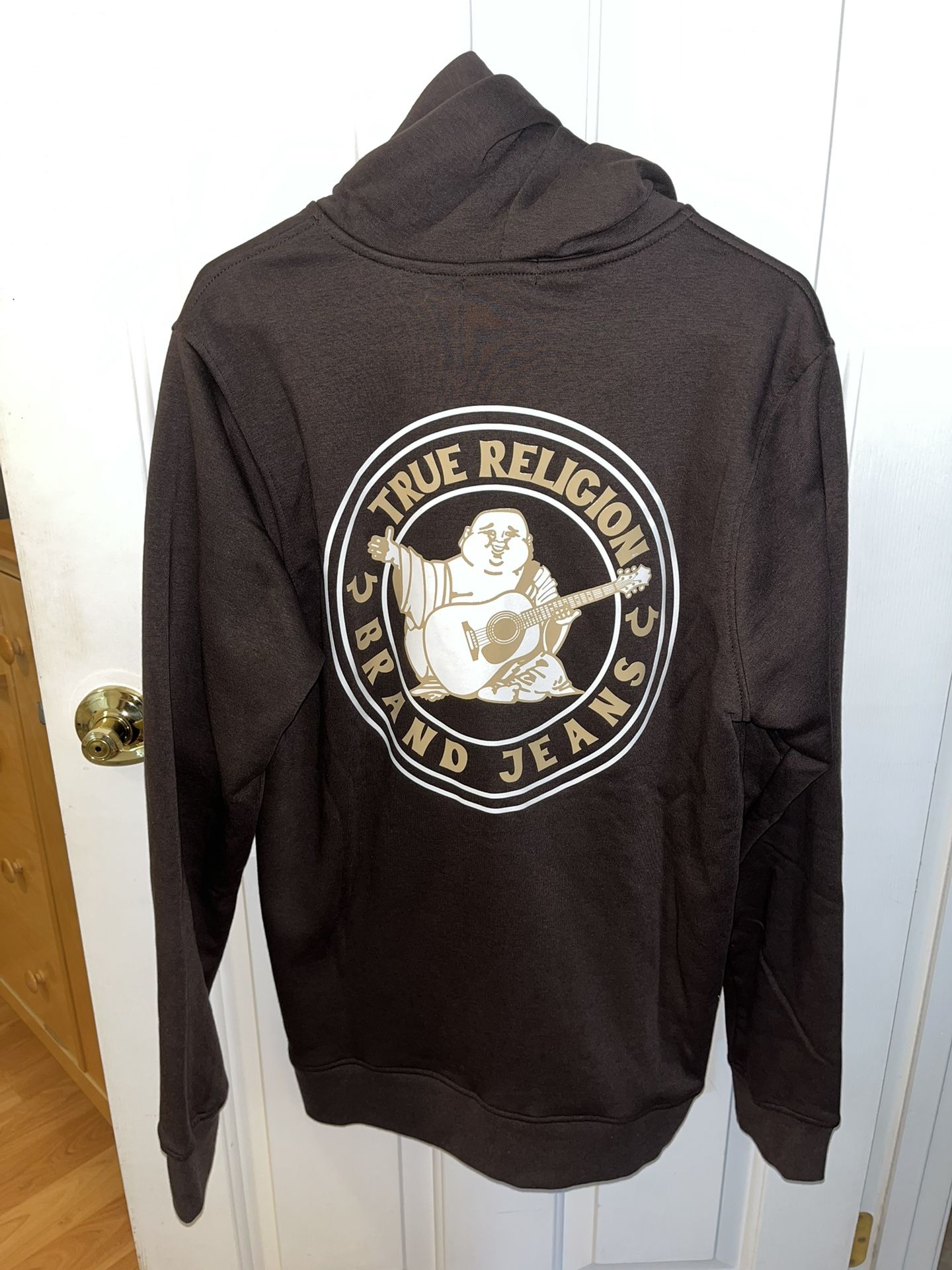 True Religion Jacket with Hoodie Size Large Brown/Tan