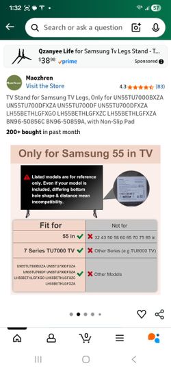 TV Stand For Samsung 55" TV Only
