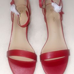 Red Open Toe Heeled Sandals NEW