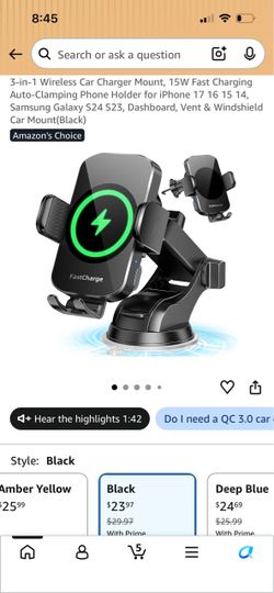 3-in-1 Wireless Car Charger Mount