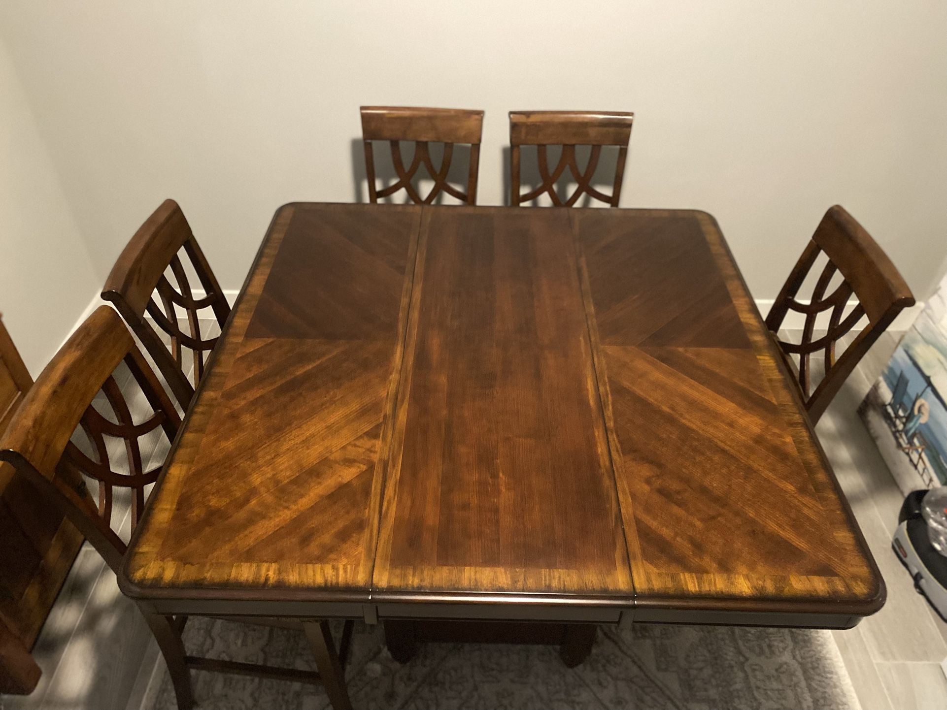 Dining Table - High Top w/6 chairs - Table is 54x54