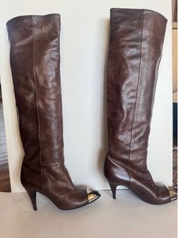 Chanel knee high boots
