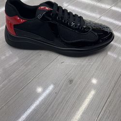 Black Red Pradas Sneakers