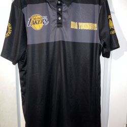 NBA YOUNGBOYS LAKERS Hustle Grind Repeat polo size XL
