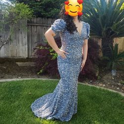 Beautiful Silver Prom Dress