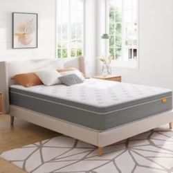 Queen Mattress White and Gray