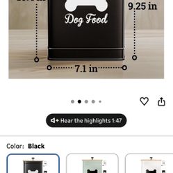 Dog Food Container Airtight 5-7 lb (25 Cup) Capacity - Cute Airtight Dog Food Storage Container with Bamboo Lid & Sturdy Metal Handle