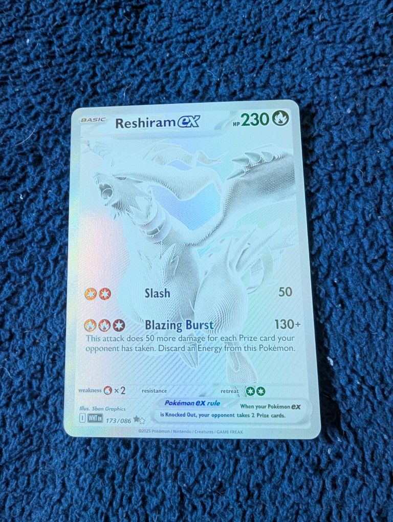 White Reshiram Ex Card (Pack Fresh)