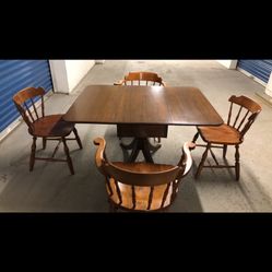Vintage Drop Leaf Table And Four Chairs