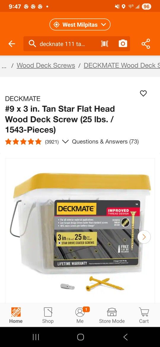 Deckmate 3in Screws