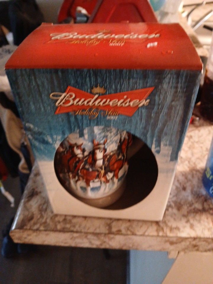 2007 Budweiser Holiday Stein Ceramic "Winter's Calm" Anheuser-Busch Clydesdales
