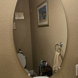 Oval Frameless Vanity Mirror