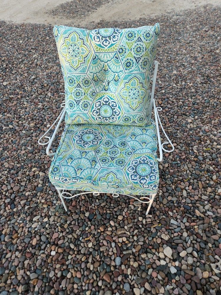 Wrought Iron Chair With Cushion