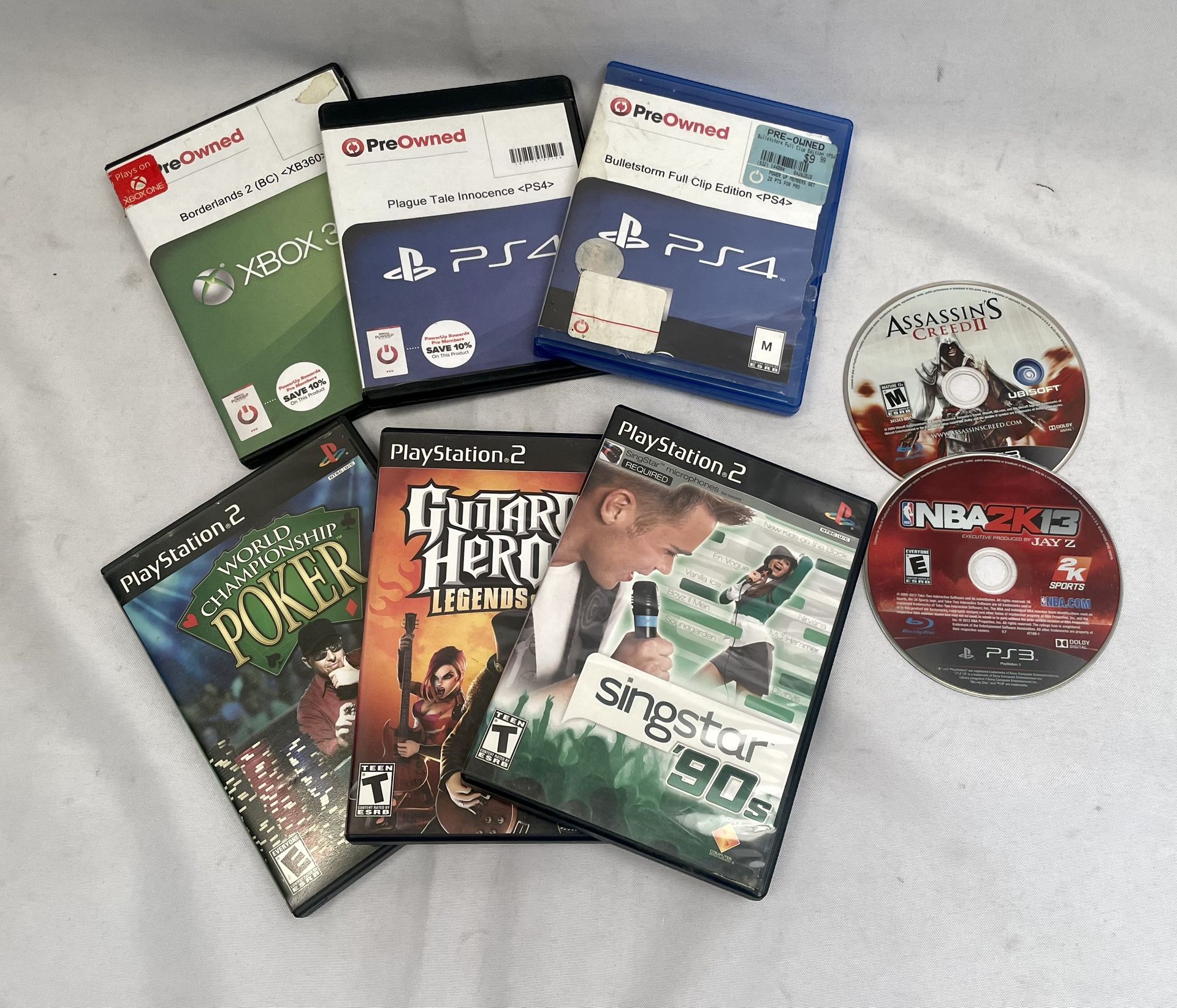 Assorted PS2, PS4, And Xbox Games
