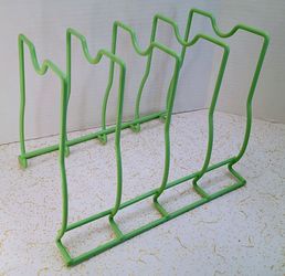 Mid Century MCM Vintage Surf Green 4 Slot Lid Plate Rack