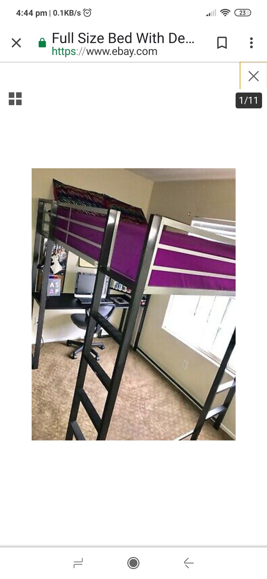 Full bunk bed with desk
