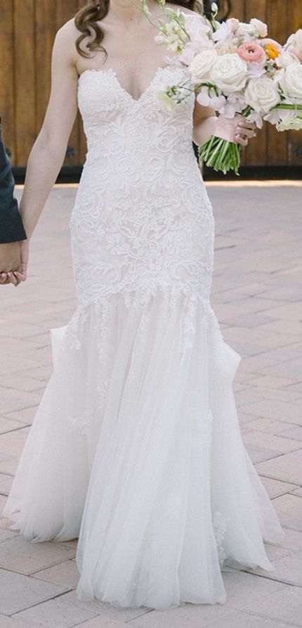 Maggie Sottero Wedding Dress Strapless Sweetheart Neckline Trumpet Style