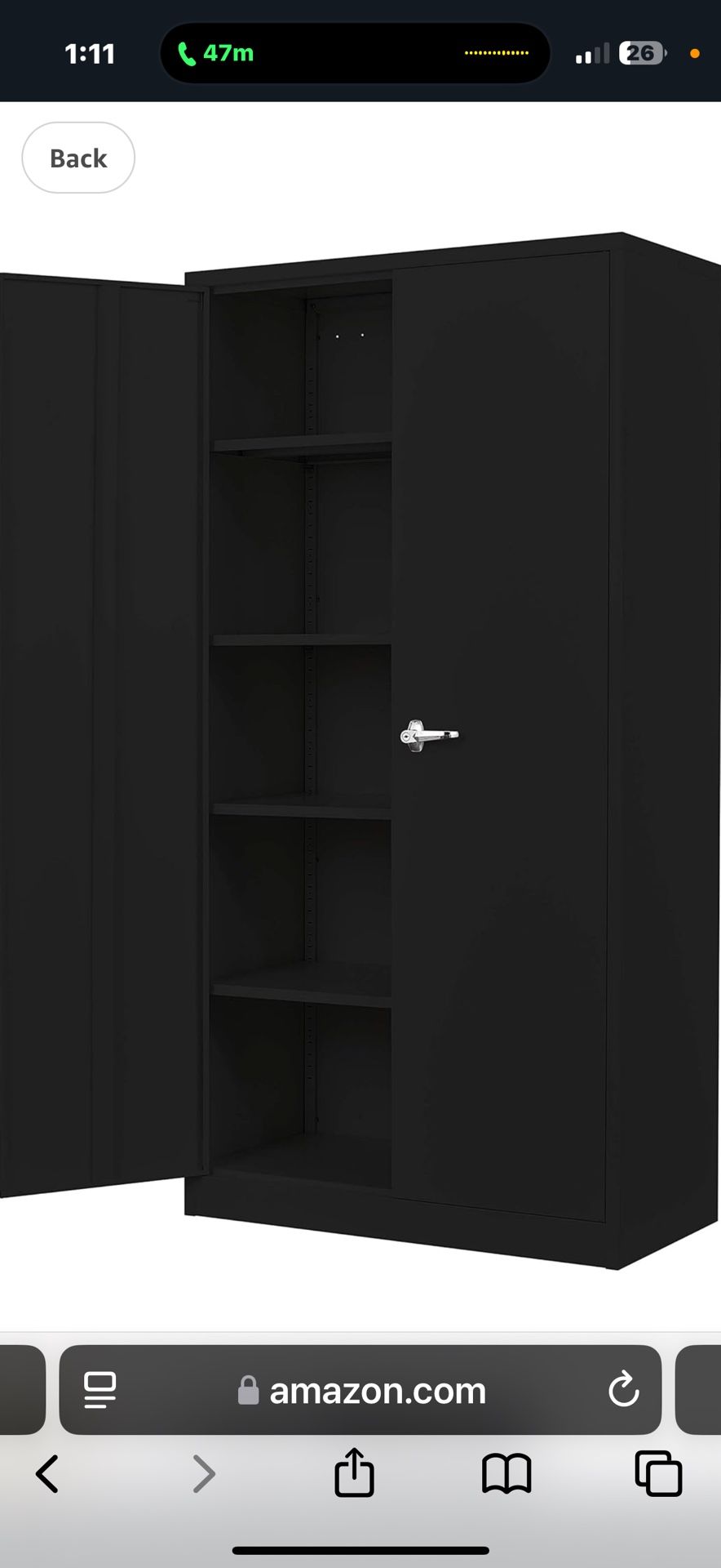 Steel Storage Cabinet with Doors and Shelves-Perfect for Garage and Basement Organization,