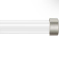 MODE Acrylic Collection 1 1/8" Diameter Curtain Rod Set with End Cap Finials and Luxe Clear Acrylic Wall Mounted Fixed Length Curtain Rod, Fits 72” Wi