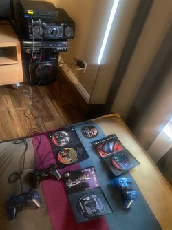 Sony PlayStation 2 Bundle with 3 controllers plus Video Games memory card AV cables power cord like new