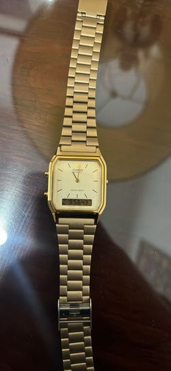 Casio Quartz Ana-Digi Gold-Tone Watch