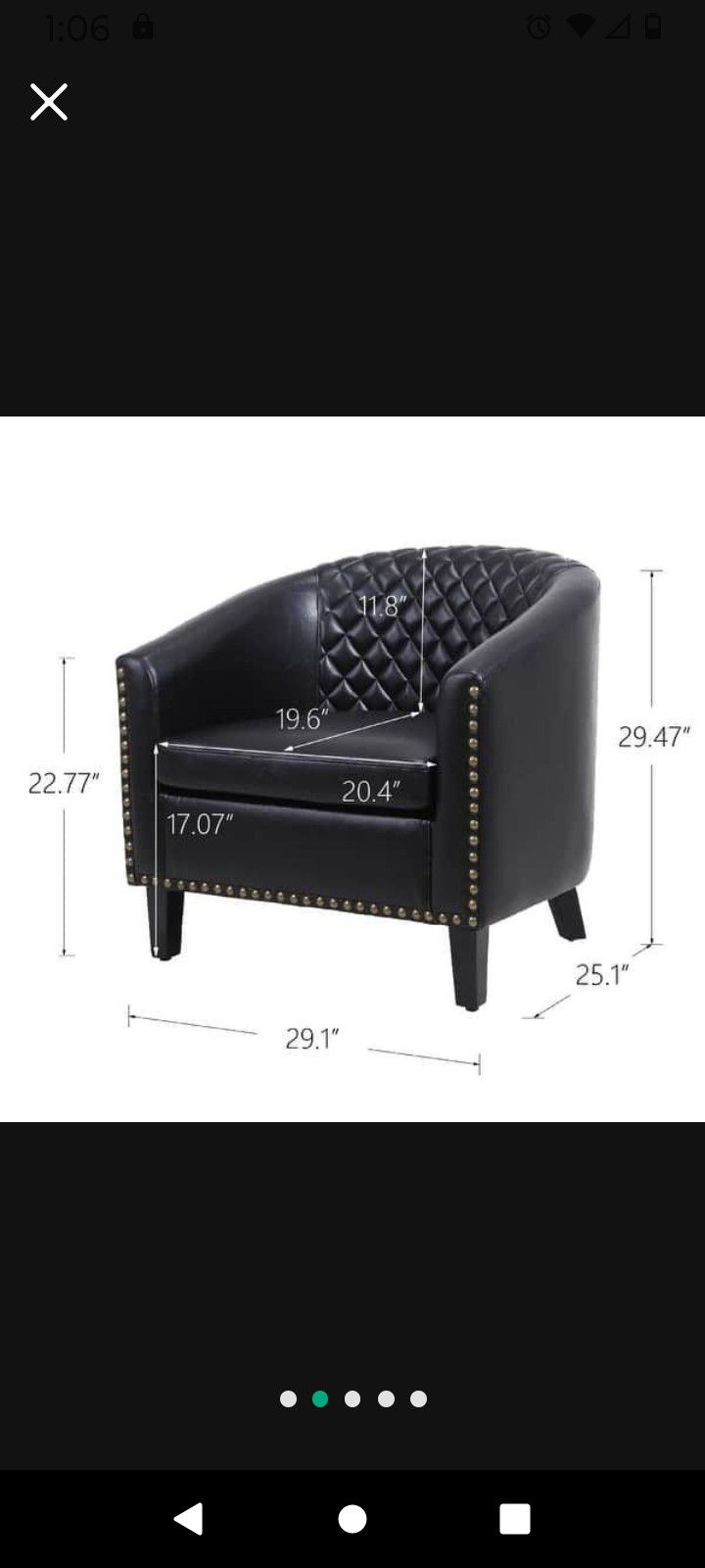 Two Available 150 Each Black Accent Chair Black Wingback Chair Chesterfield Tufted Chair Office Chair Living Room Furniture Sofa Chair Brand New