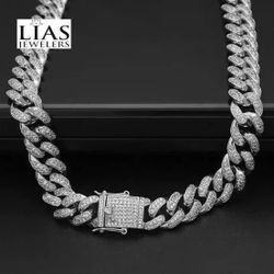 New 18k White Gold Cuban Link Chain 