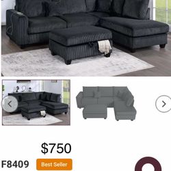 Sectional. Brand New In Boxes.  Black. Different Prices. 