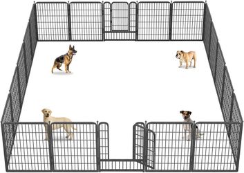 G403-Dog Playpen 40" Height 16 Panels Portable Pet Fence Outdoor for Yard Indoor Dog Pen Outdoor for Medium/Small Animals, Large Pet Puppy Playpen Hea