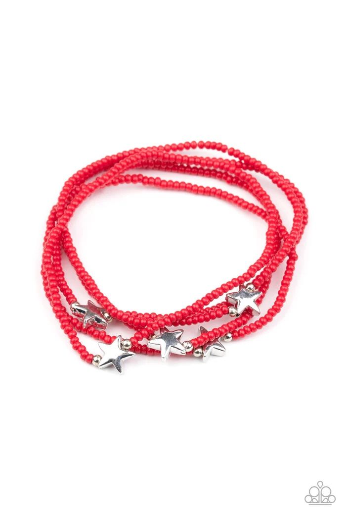 Paparazzi Red Star Stretchy Bracelet