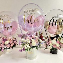 Personalized Floral  Balloon Gift Box 