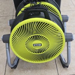 NEW RYOBI 18V  OR PLUG IN AIR CANNON FAN 70$ TOOL ONLY  BUT DOES HAVE PLUG