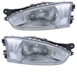 Headlights Front Lamps Pair Set for 97-02 Mitsubishi Mirage Coupe Left & Right