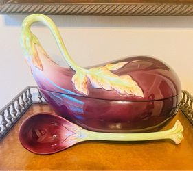Vintage Fitz & Floyd Eggplant Soup Tureen