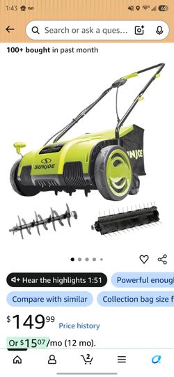 Sun Joe Electric Dethatcher and Scarifier