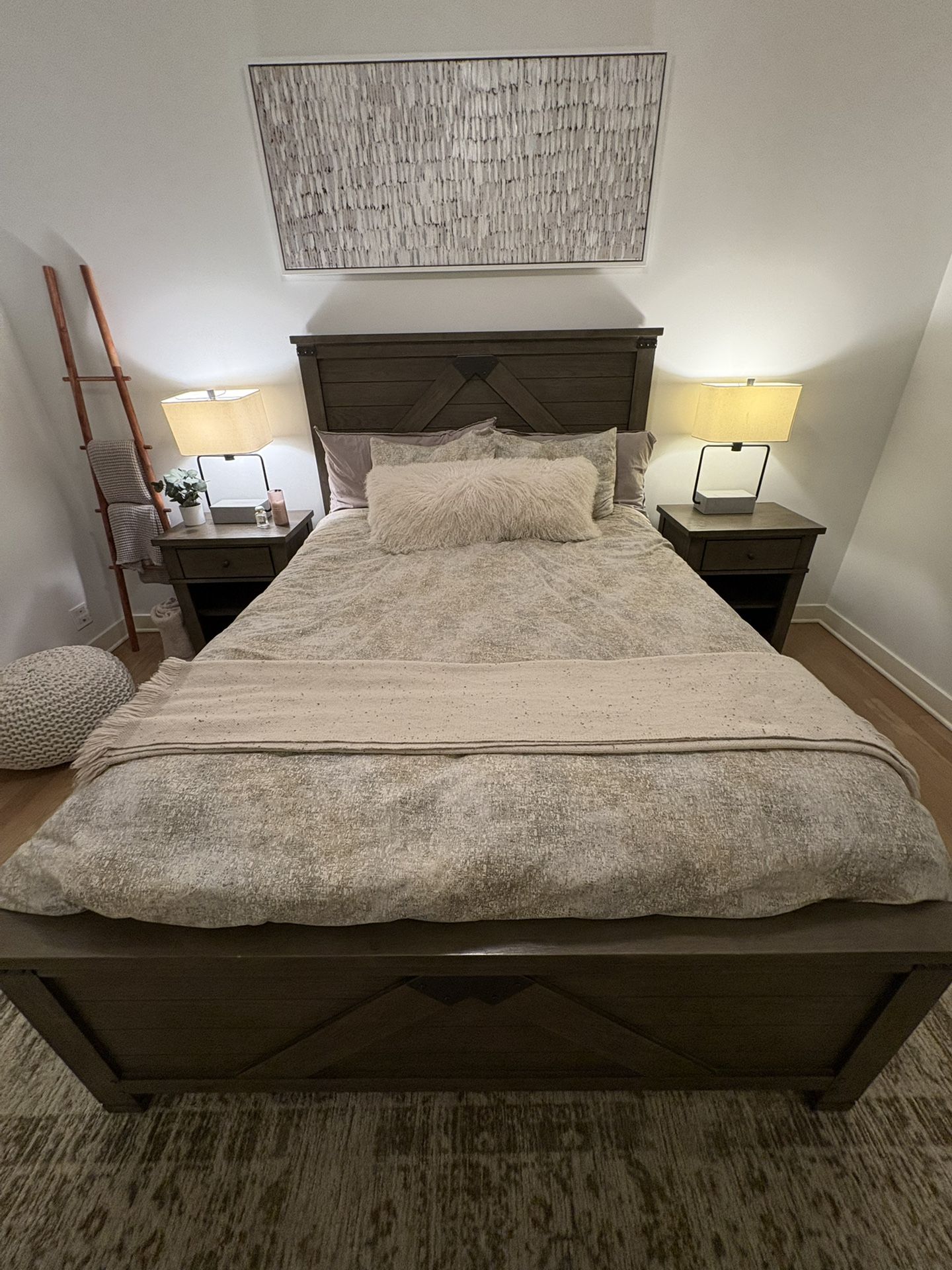 Industrial Queen-Sized Bedroom Furniture Set (Can Sell Separately)