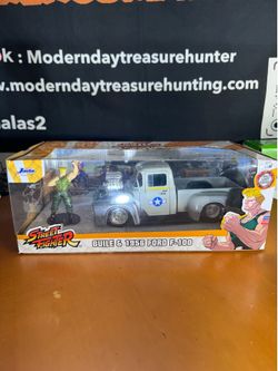 Jada Street Fighter Guile & 1956 Ford F-100 Die Cast Truck 1:24 Figure Set