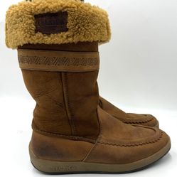 Tecnica Shearling Leather Winter Boots Men’s Size 10 Warm Lined Rare Vintage 