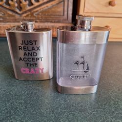 PAIR OF HIP FLASKS