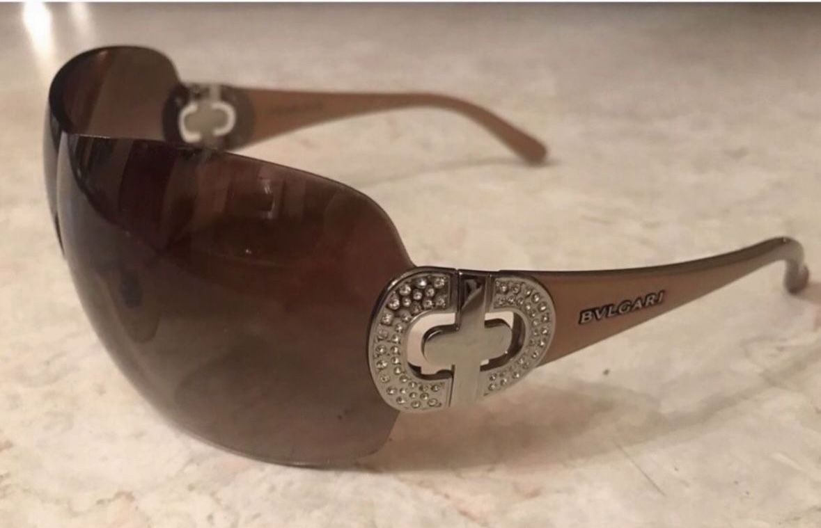 Bvlgari Bulgari 6007-b Brown Sunglasses Swarovski Crystals