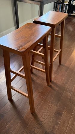 Beautiful Wood Barstools - Set of 2