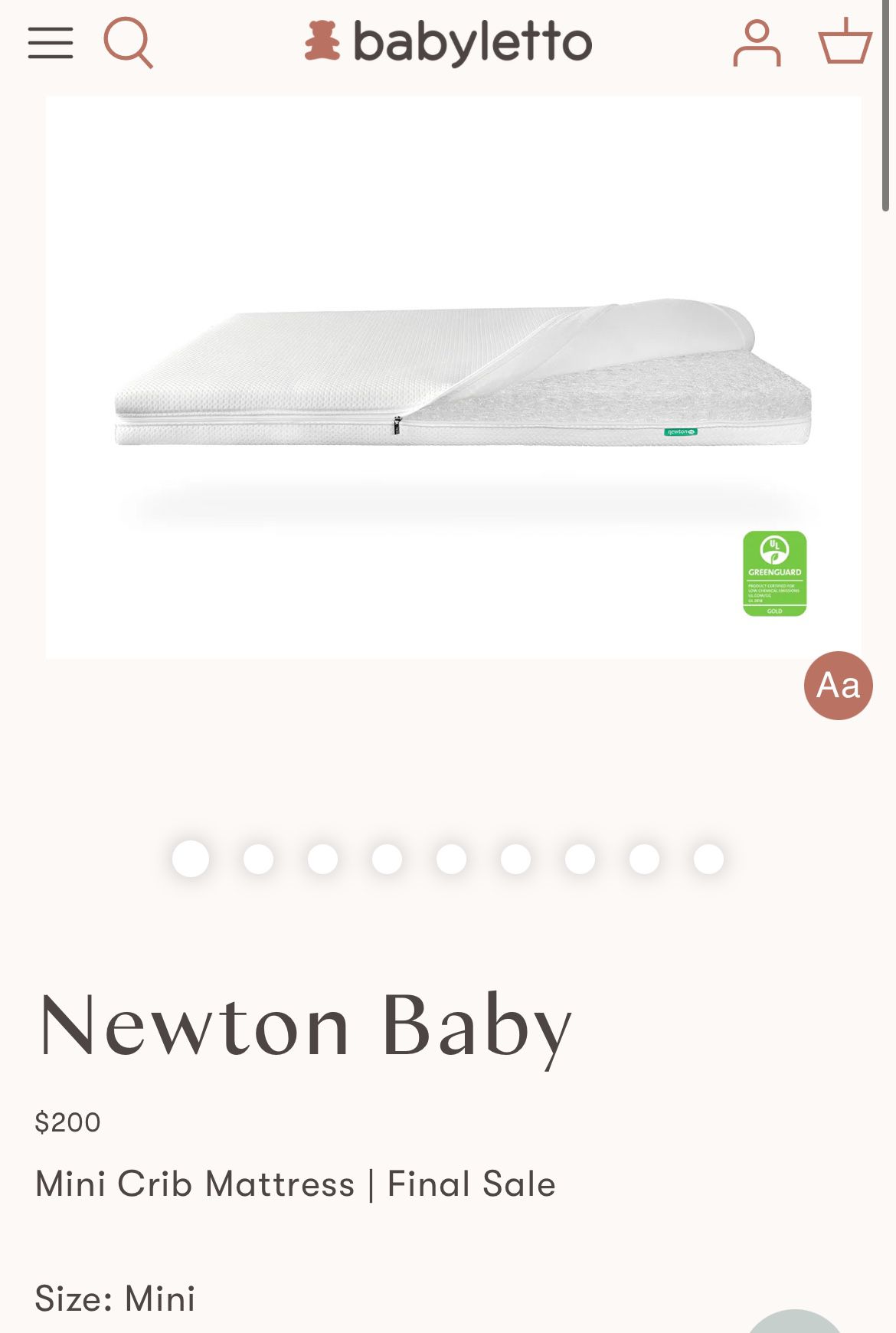 Babyletto Newton Mini Crib Mattress